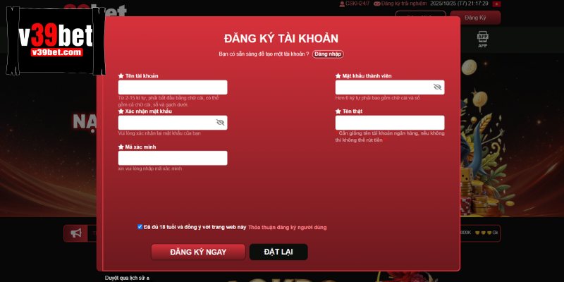 Các bước đăng ký thành công