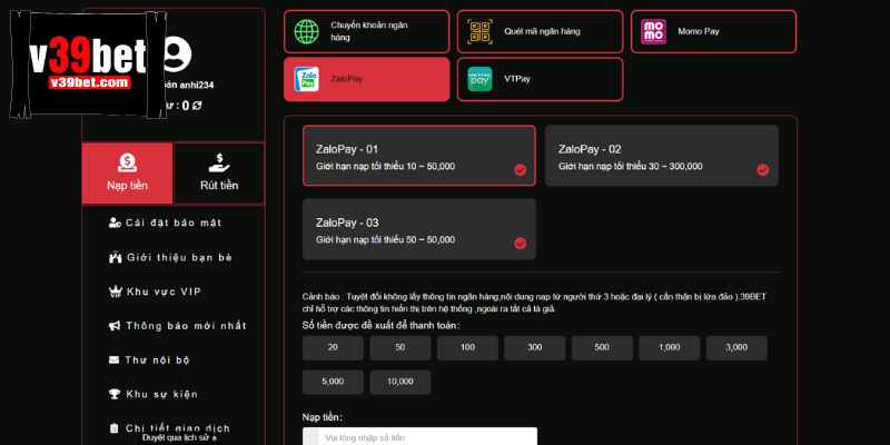 Nạp tiền nhanh bằng ví điện tử